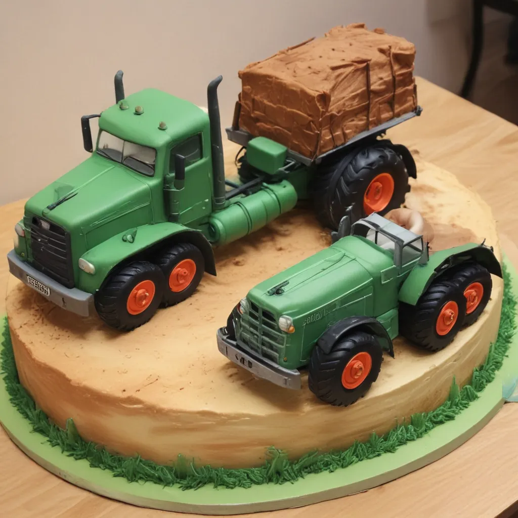 Cakes Shaped Like Trucks, Trailers and Tractors for Little Ones