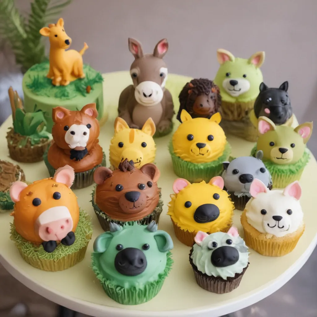 Cakes Shaped like Animals for a Zoo-Themed Party