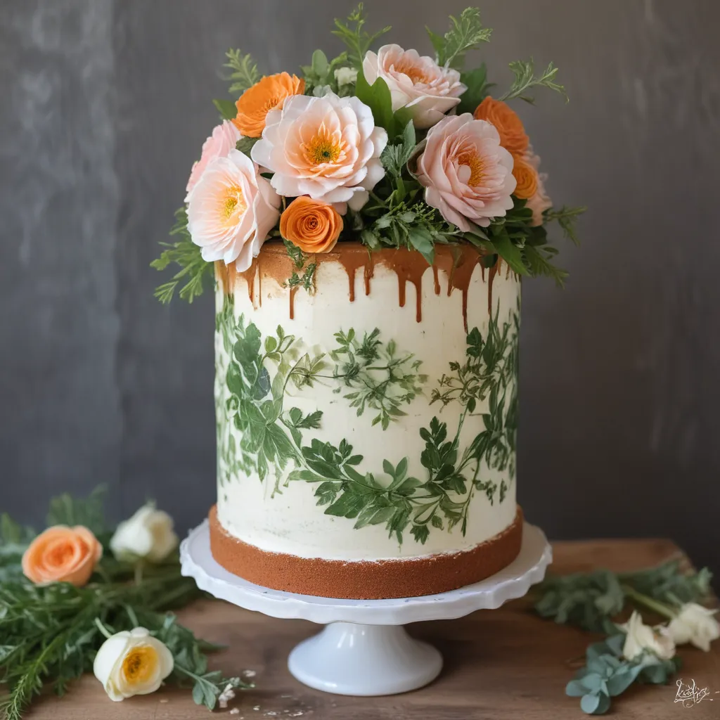 Cakes with Fresh Flowers and Greens: Organic Garden-Inspired Designs