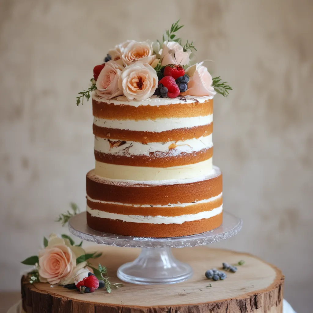 Ethereal Naked Cakes for Simple Elegance