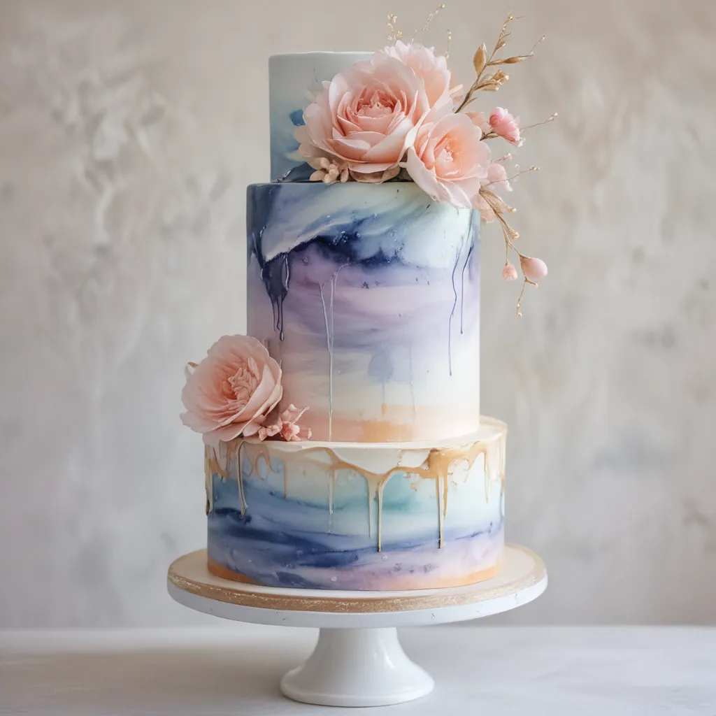 Ethereal Watercolor Wedding Cakes