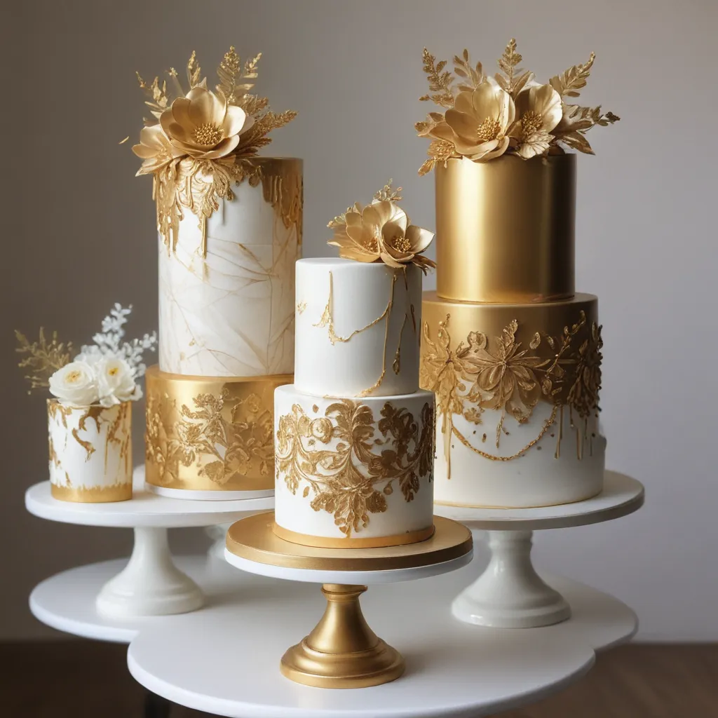 Gilded Gold Accent Cakes for Elegance