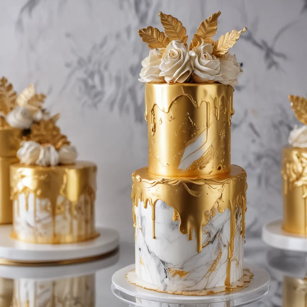 Luxurious Gold and Marble Cakes