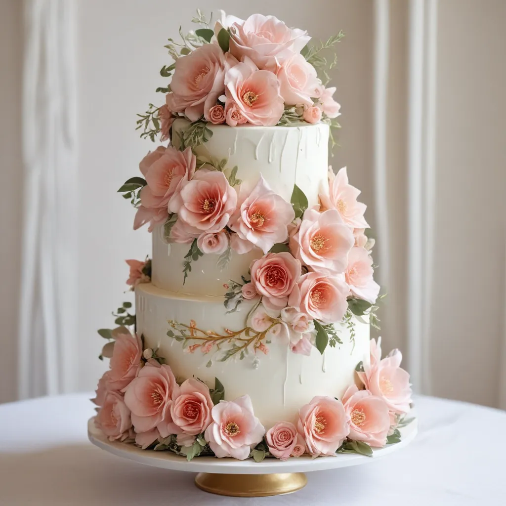 Stunning Wedding Cakes with Cascading Flowers