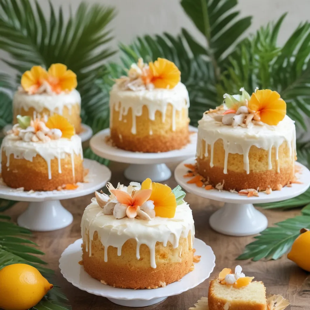 Tropical Paradise Cakes with Coconut and Island Flavors